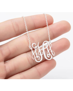 Minimalism Letter Pendent Stainless Steel Plating Necklace CA07830192-Steel Color-H