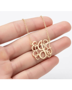 Minimalism Letter Pendent Stainless Steel Plating Necklace CA07830192-Gold Color-J