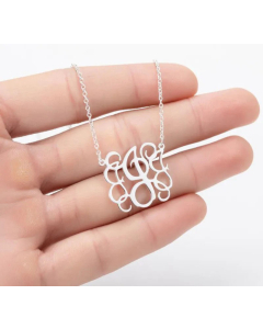 Minimalism Letter Pendent Stainless Steel Plating Necklace CA07830192-Steel Color-J