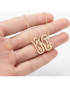 Minimalism Letter Pendent Stainless Steel Plating Necklace CA07830192-Gold Color-K