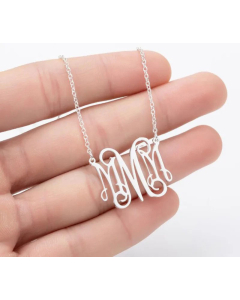 Minimalism Letter Pendent Stainless Steel Plating Necklace CA07830192-Steel Color-M