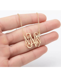 Minimalism Letter Pendent Stainless Steel Plating Necklace CA07830192-Gold Color-N
