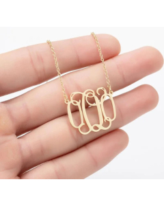 Minimalism Letter Pendent Stainless Steel Plating Necklace CA07830192-Gold Color-O