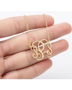 Minimalism Letter Pendent Stainless Steel Plating Necklace CA07830192-Gold Color-P