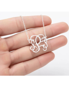 Minimalism Letter Pendent Stainless Steel Plating Necklace CA07830192-Steel Color-P