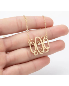 Minimalism Letter Pendent Stainless Steel Plating Necklace CA07830192-Gold Color-Q