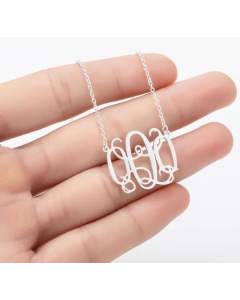 Minimalism Letter Pendent Stainless Steel Plating Necklace CA07830192-Steel Color-Q