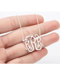 Minimalism Letter Pendent Stainless Steel Plating Necklace CA07830192-Steel Color-R