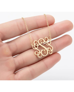 Minimalism Letter Pendent Stainless Steel Plating Necklace CA07830192-Gold Color-S