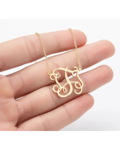 Minimalism Letter Pendent Stainless Steel Plating Necklace CA07830192-Gold Color-T
