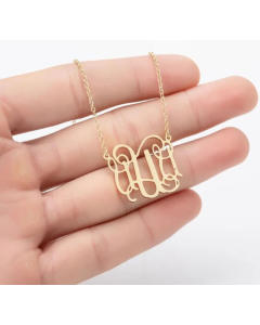 Minimalism Letter Pendent Stainless Steel Plating Necklace CA07830192-Gold Color-U