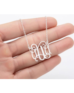 Minimalism Letter Pendent Stainless Steel Plating Necklace CA07830192-Steel Color-U