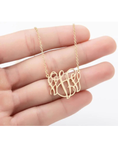 Minimalism Letter Pendent Stainless Steel Plating Necklace CA07830192-Gold Color-V
