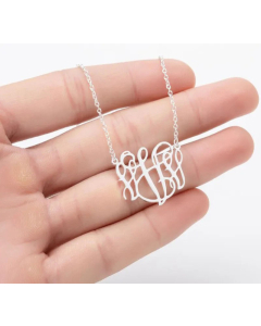 Minimalism Letter Pendent Stainless Steel Plating Necklace CA07830192-Steel Color-V