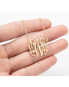 Minimalism Letter Pendent Stainless Steel Plating Necklace CA07830192-Gold Color-W