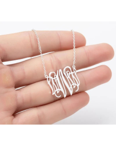 Minimalism Letter Pendent Stainless Steel Plating Necklace CA07830192-Steel Color-W