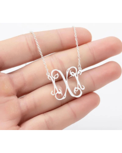 Minimalism Letter Pendent Stainless Steel Plating Necklace CA07830192-Steel Color-X