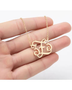 Minimalism Letter Pendent Stainless Steel Plating Necklace CA07830192-Gold Color-Z