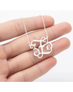 Minimalism Letter Pendent Stainless Steel Plating Necklace CA07830192-Steel Color-Z