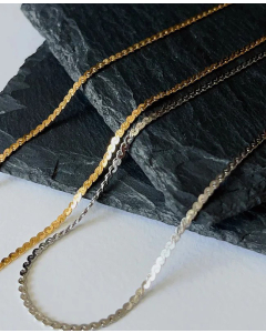Plain Solid Color Snake Bone Chain Titanium Steel Plating Necklace CA07830193