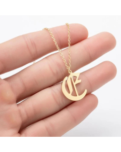 Minimalism Daily Letter Pendant Stainless Steel Plating Necklace CA07830195-Gold Color-E