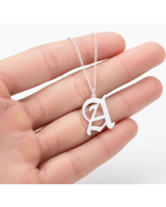 Minimalism Daily Letter Pendant Stainless Steel Plating Necklace CA07830195-Steel Color-A