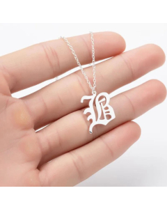 Minimalism Daily Letter Pendant Stainless Steel Plating Necklace CA07830195-Steel Color-B