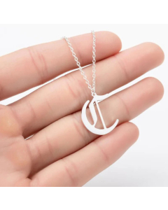 Minimalism Daily Letter Pendant Stainless Steel Plating Necklace CA07830195-Steel Color-C