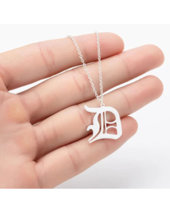 Minimalism Daily Letter Pendant Stainless Steel Plating Necklace CA07830195-Steel Color-D