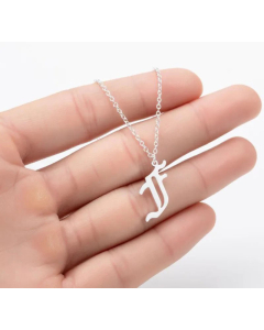 Minimalism Daily Letter Pendant Stainless Steel Plating Necklace CA07830195-Steel Color-F