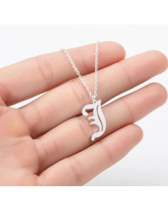 Minimalism Daily Letter Pendant Stainless Steel Plating Necklace CA07830195-Steel Color-J