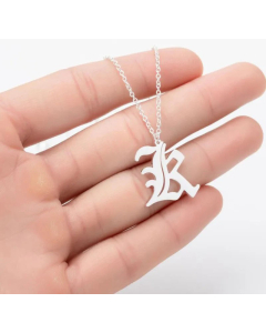 Minimalism Daily Letter Pendant Stainless Steel Plating Necklace CA07830195-Steel Color-K