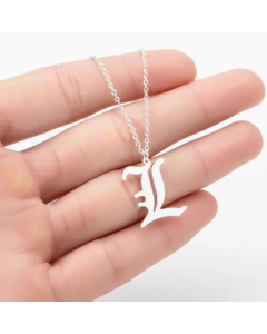 Minimalism Daily Letter Pendant Stainless Steel Plating Necklace CA07830195-Steel Color-L
