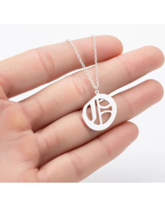 Minimalism Daily Letter Pendant Stainless Steel Plating Necklace CA07830195-Steel Color-O