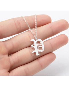 Minimalism Daily Letter Pendant Stainless Steel Plating Necklace CA07830195-Steel Color-P