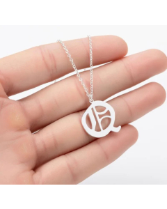 Minimalism Daily Letter Pendant Stainless Steel Plating Necklace CA07830195-Steel Color-Q