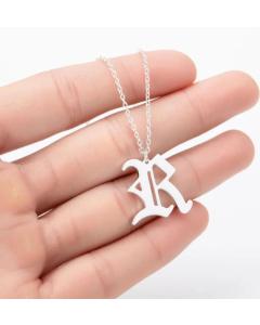 Minimalism Daily Letter Pendant Stainless Steel Plating Necklace CA07830195-Steel Color-R
