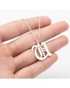 Minimalism Daily Letter Pendant Stainless Steel Plating Necklace CA07830195-Steel Color-U