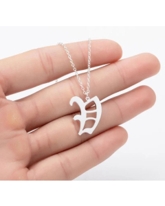 Minimalism Daily Letter Pendant Stainless Steel Plating Necklace CA07830195-Steel Color-V