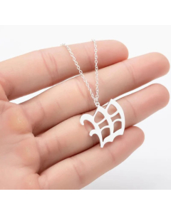 Minimalism Daily Letter Pendant Stainless Steel Plating Necklace CA07830195-Steel Color-W