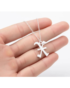 Minimalism Daily Letter Pendant Stainless Steel Plating Necklace CA07830195-Steel Color-X