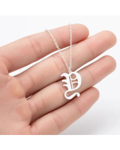 Minimalism Daily Letter Pendant Stainless Steel Plating Necklace CA07830195-Steel Color-Y
