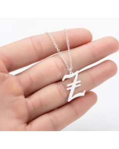 Minimalism Daily Letter Pendant Stainless Steel Plating Necklace CA07830195-Steel Color-Z