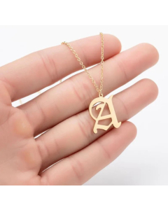 Minimalism Daily Letter Pendant Stainless Steel Plating Necklace CA07830195-Gold Color-A
