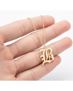 Minimalism Daily Letter Pendant Stainless Steel Plating Necklace CA07830195-Gold Color-B