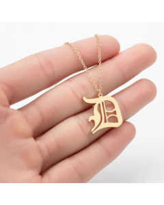 Minimalism Daily Letter Pendant Stainless Steel Plating Necklace CA07830195-Gold Color-D