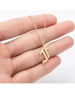Minimalism Daily Letter Pendant Stainless Steel Plating Necklace CA07830195-Gold Color-F