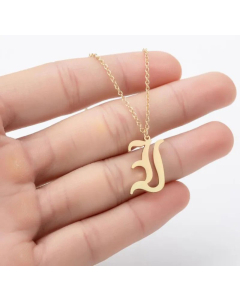 Minimalism Daily Letter Pendant Stainless Steel Plating Necklace CA07830195-Gold Color-I
