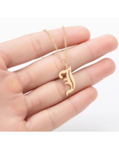 Minimalism Daily Letter Pendant Stainless Steel Plating Necklace CA07830195-Gold Color-J
