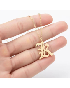 Minimalism Daily Letter Pendant Stainless Steel Plating Necklace CA07830195-Gold Color-K